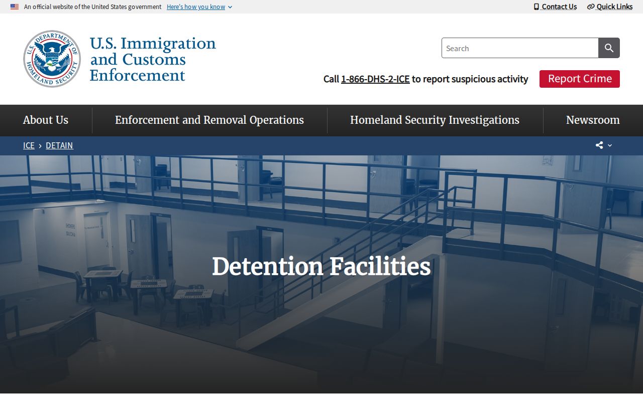 ICE facility directory for LaSalle Parish immigration release verification